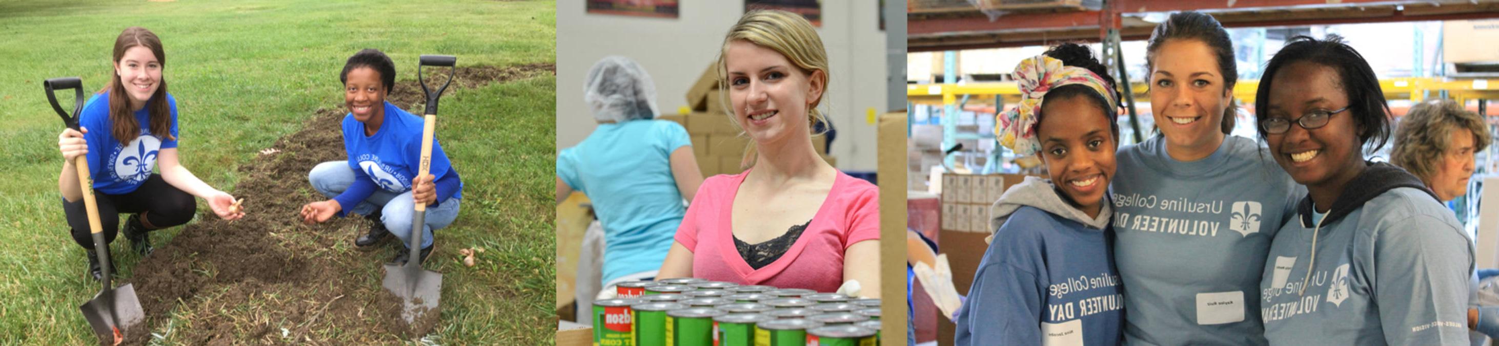 Ursuline college students helping in the community